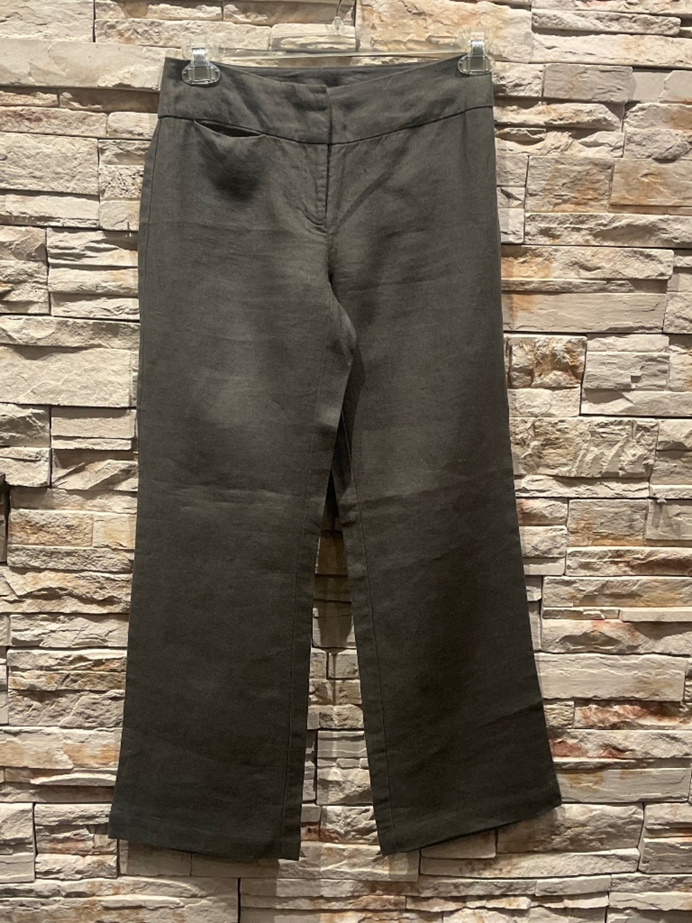 Eileen Fisher Women’s Linen Wide-Leg Linen  Trousers, Color Gray, Size 2P